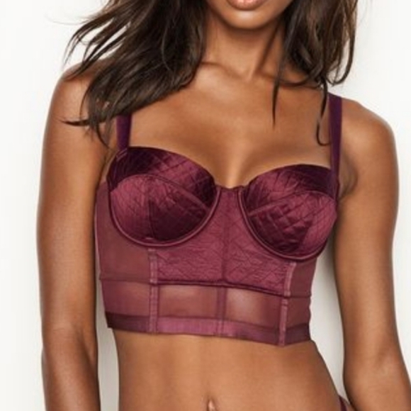 Victoria's Secret Other - SOLD VS Longline Corset Balconette Bra 36C Very Sexy Burgundy